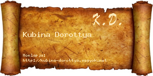 Kubina Dorottya névjegykártya